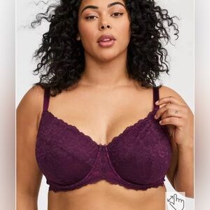 🆕Torrid Full-Coverage Unlined Lace Straight Back Bra size 40B